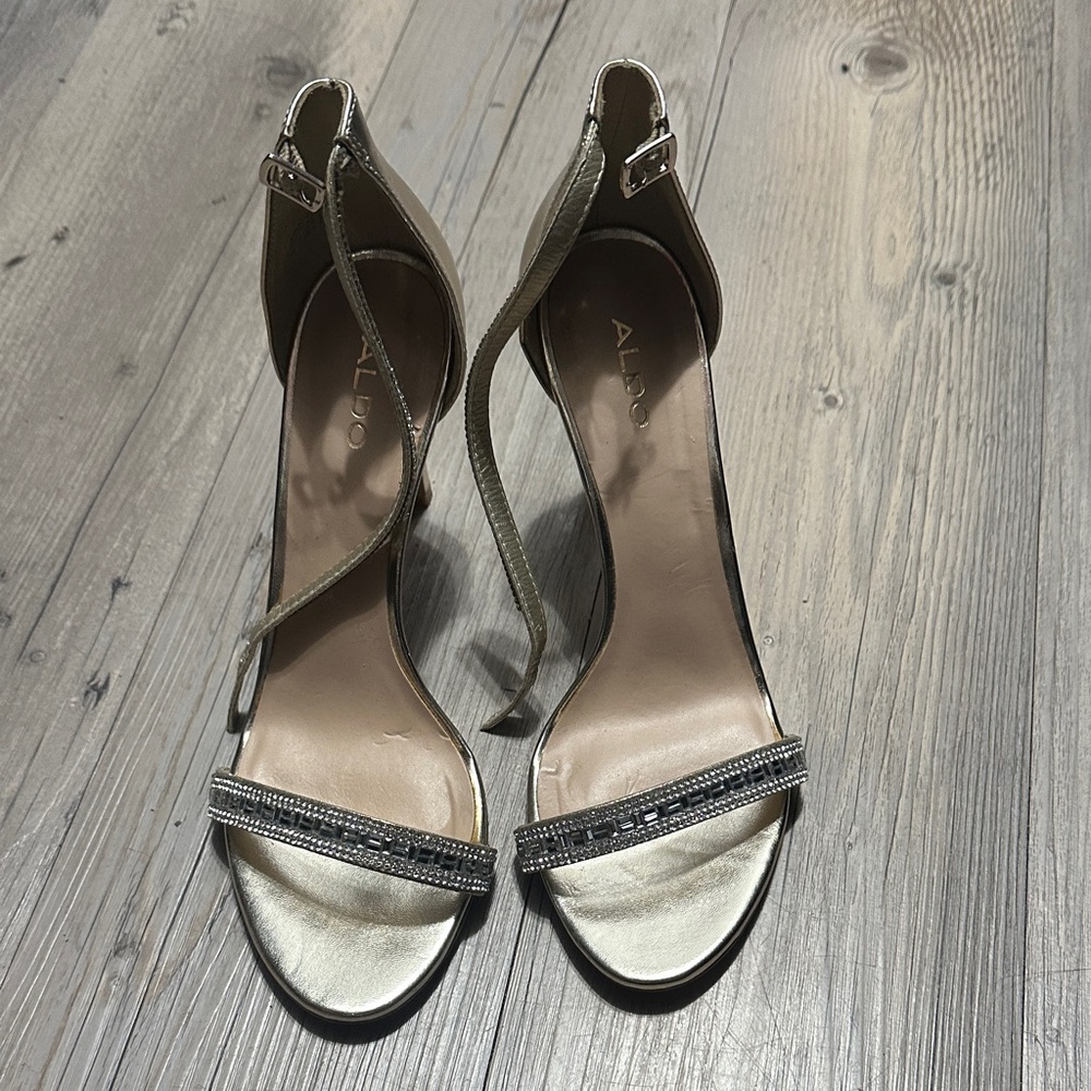 Aldo Metallic Gold Strappy Heels